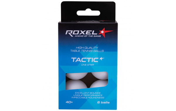 Мячи для настольного тенниса Roxel 1* Tactic, 6 шт, белый 600_380