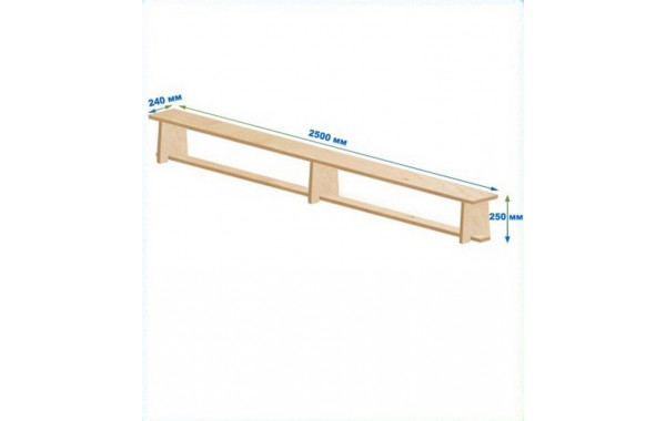 Скамейка гимнастическая 2500мм ЭКО (фанерная) ножки фанера Dinamika 600_380