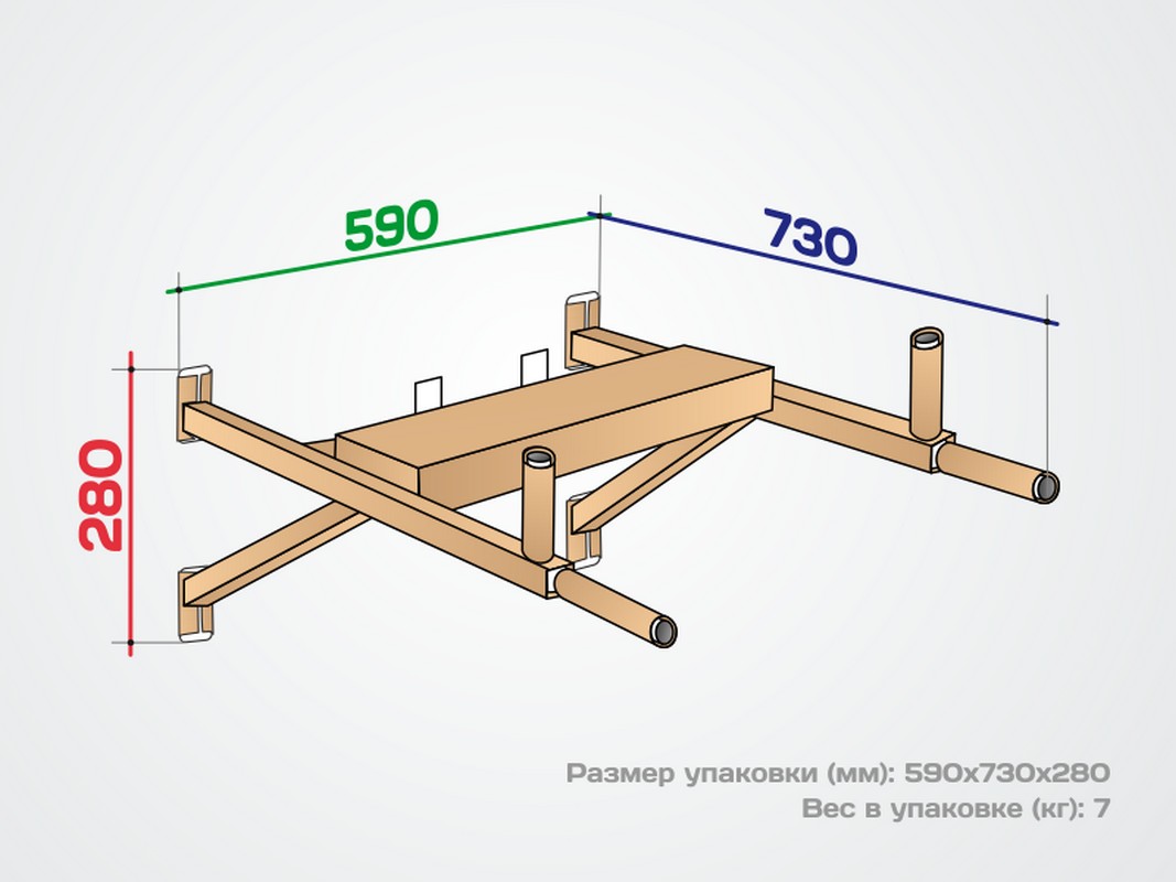 Брусья-пресс настенные Spektr Sport ПульсАп+Пресс, серый 1067_800