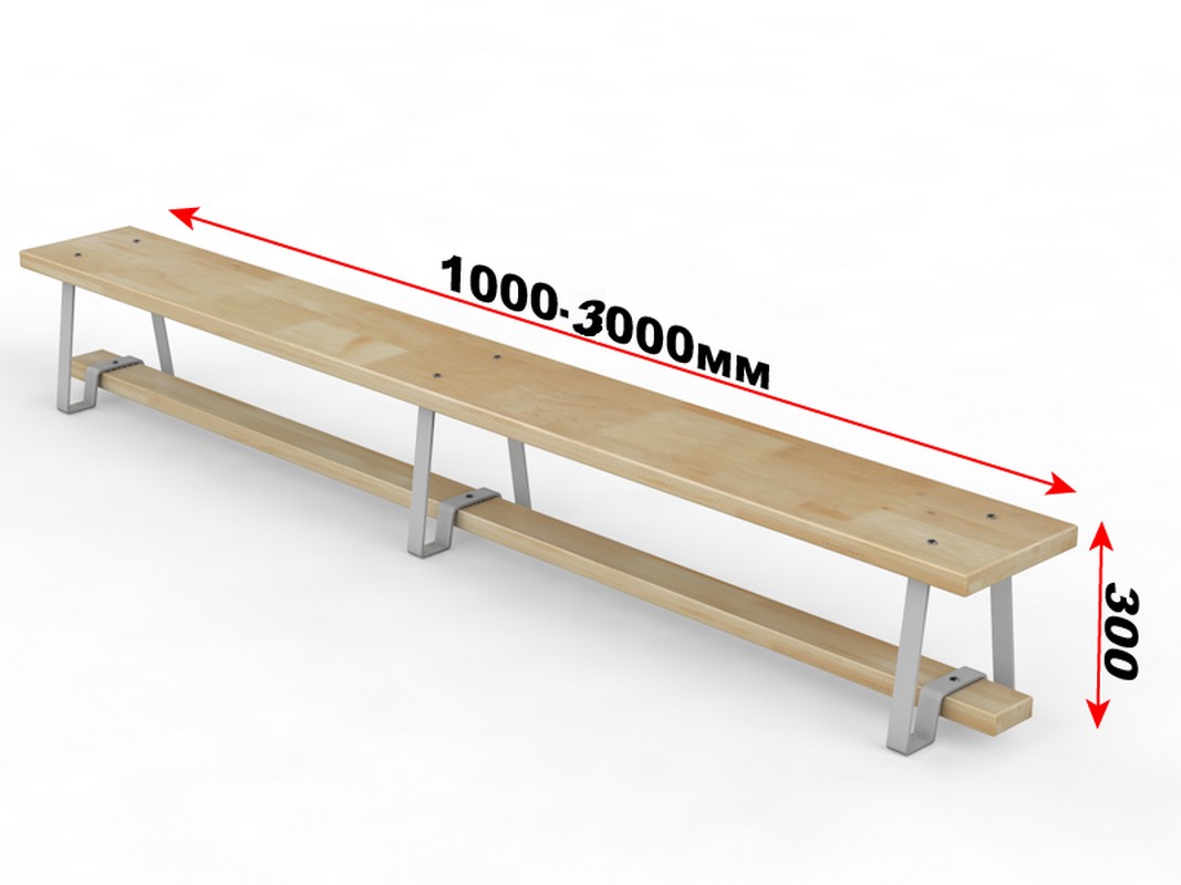 Скамейка гимнастическая с металлическими ножками Glav 04.300.1-2500 Длина 250см 1067_800