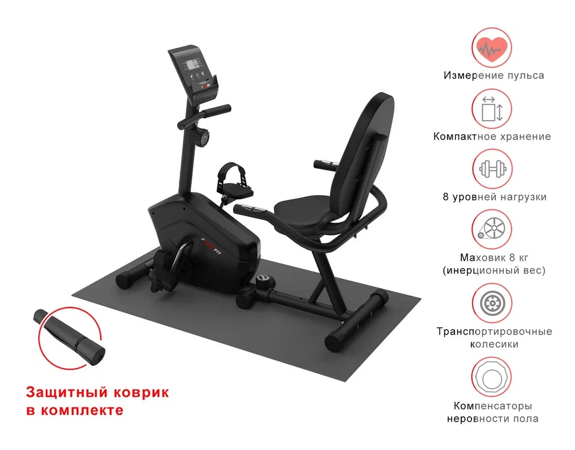 Горизонтальный велотренажер UnixFit BR-340 Compact 1133_887