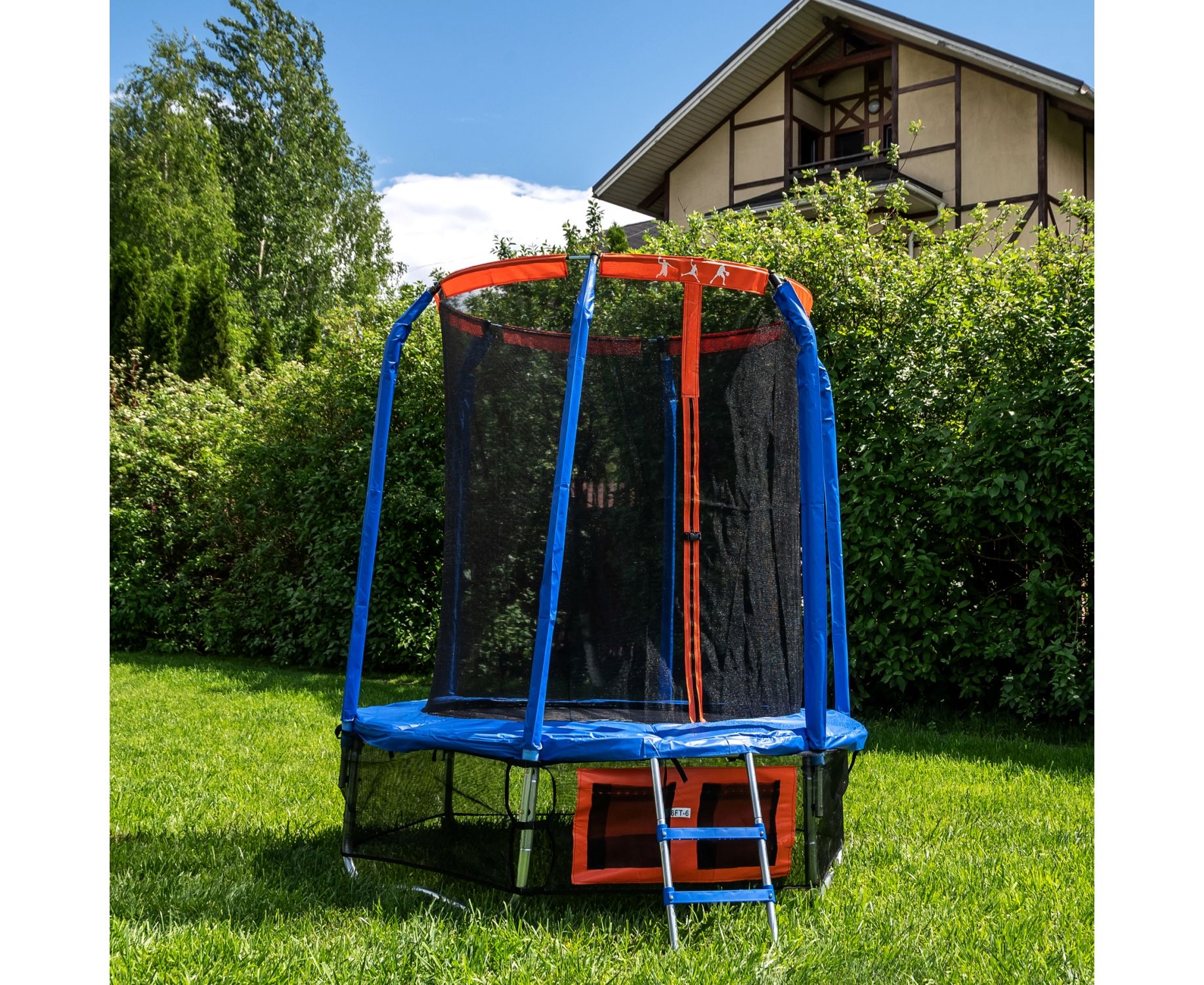 Батут DFC Jump Basket 14ft внутр.сетка, лестница (427cм) 14FT-JBSK-B 1834_1500