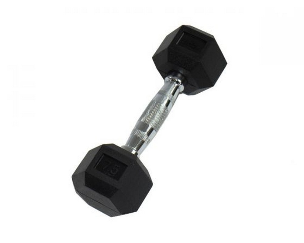 Гантель 22,5кг Perform Better Rubber Encased Hex Dumbbells 4137-22.5\BK-22-00 1000_800